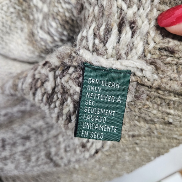 SOLD VTG Ralph Lauren Handknit Winter Deer Wool Cardigan Men's XL Brown - Picture 15 of 15